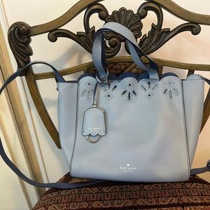 Kate Spade Light Blue Scalloped Tote